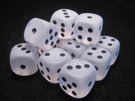 Chessex: Clear/Black Frosted 16mm d6 (12)