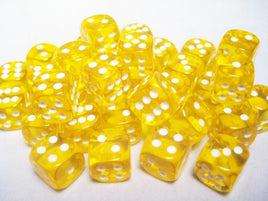 Chessex: Translucent Yellow/White 12mm d6 (36)