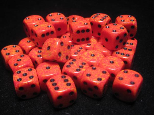 Chessex: Speckled Fire 12mm d6 (36)